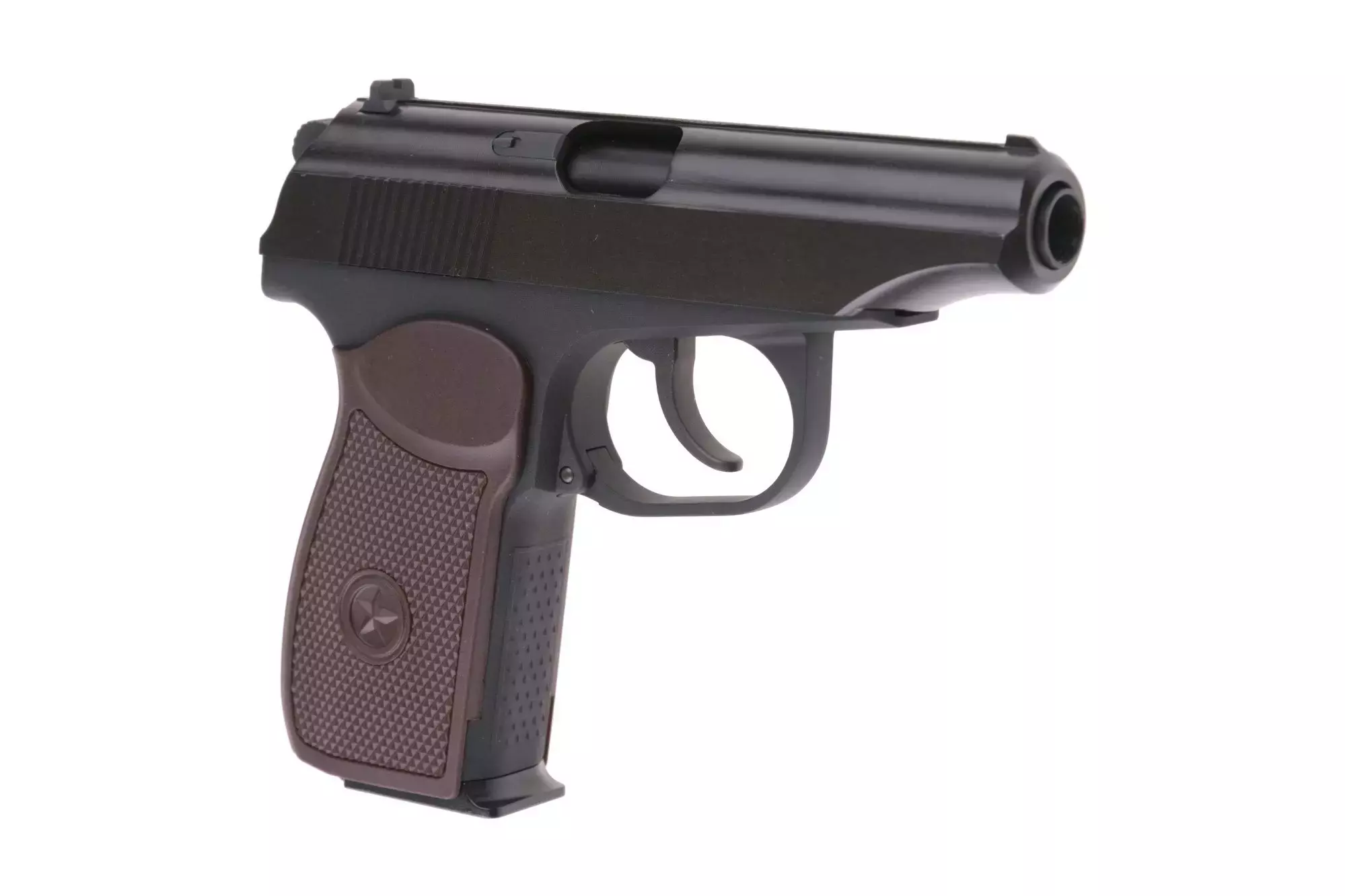 Replika pistoletu MK z tłumikiem - czarna/brązowy chwyt