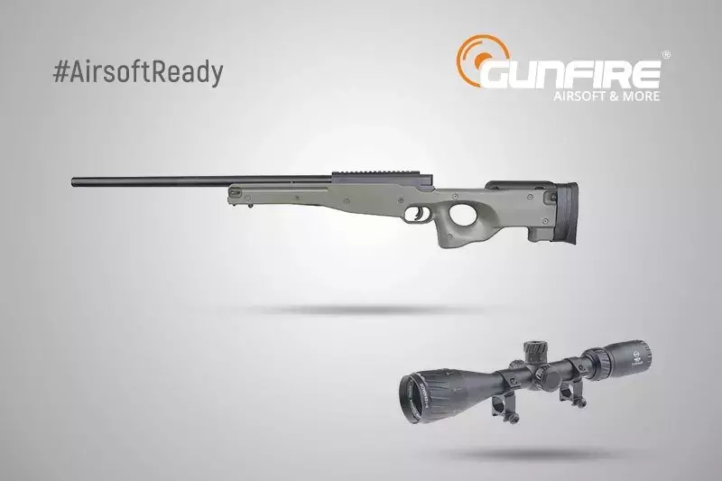 Set #AirsoftReady - réplique fusil de sniper + lunette de visée