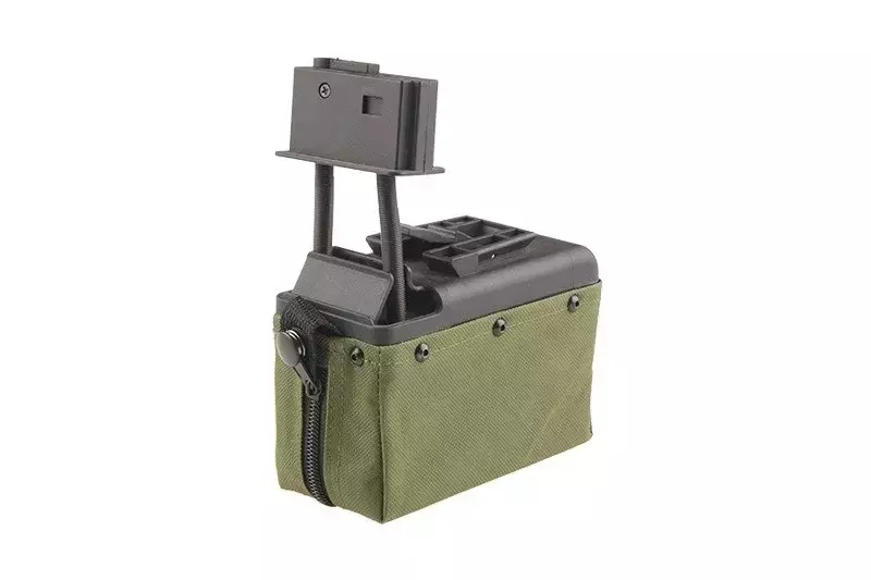 Cargador caja de 1500 bolas para réplicas tipo M249 - verde ranger 